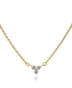 61/01560-0 - 375/- yellow NECKLET - diamond fc 0,165 Ct. H/si Necklaces