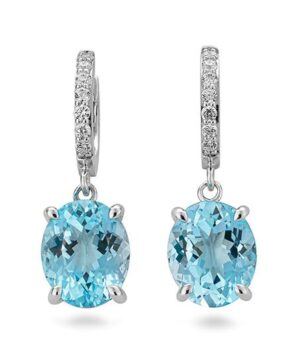 06/61221-0 - 375/- white - g.blue topaz/BRILL. 0,28 Ct. H/si Earrings