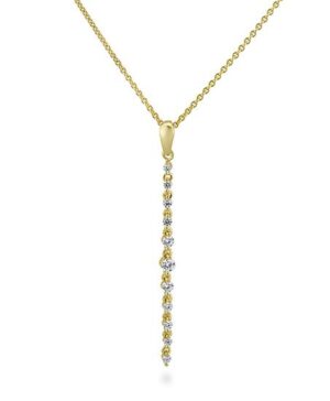 61/01557-0 - 375/- yellow NECKLET - diamond fc 0,45 Ct. H/si Necklaces