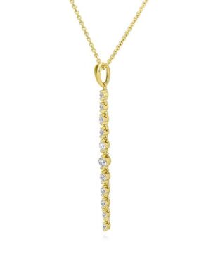 61/01557-0 - 375/- yellow NECKLET - diamond fc 0,45 Ct. H/si Necklaces
