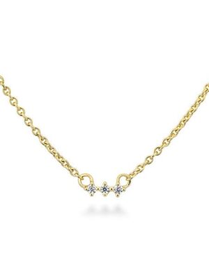 61/01561-0 - 375/- yellow NECKLET - diamond fc 0,045 Ct. H/si Necklaces