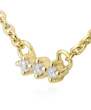61/01561-0 - 375/- yellow NECKLET - diamond fc 0,045 Ct. H/si Necklaces