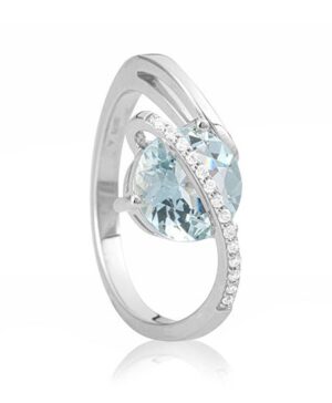41/04182-0 - 375/- white - g.blue topaz/BRILL. 0,091 Ct. H/si Rings
