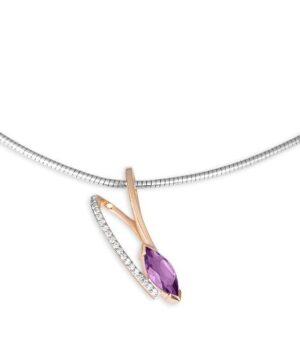 31/04640-0 - 375/- red - g.amethyst/BRILL. 0,105 Ct. H/si Pendants