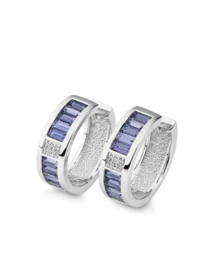 06/61101-0 - 375/- white - g.light iolite /BRILL. 0,066 Ct. H/si Earrings