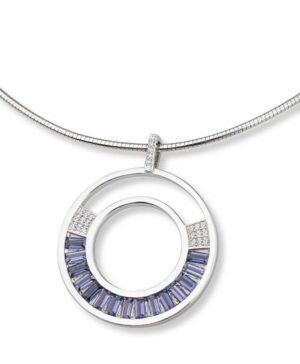 31/04688-0 - 375/- white - g.light iolite /BRILL. 0,132 Ct. H/si Pendants