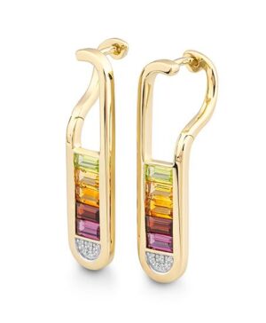 06/61109-0 - 375/- bic - g.rhodolite/BRILL. 0,06 Ct. H/si Earrings