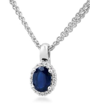 31/04751-0 - 375/- white - g.sapphire/BRILL. 0,135 Ct. H/si Pendants