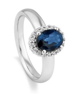 41/06213-0 - 375/- white - g.sapphire/BRILL. 0,135 Ct. H/si Rings