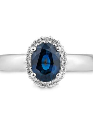 41/06213-0 - 375/- white - g.sapphire/BRILL. 0,135 Ct. H/si Rings