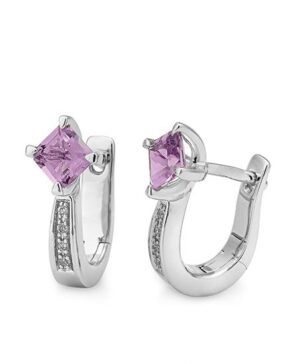 06/60929-0 - 375/- white - g.amethyst/BRILL. 0,038 Ct. H/si Earrings