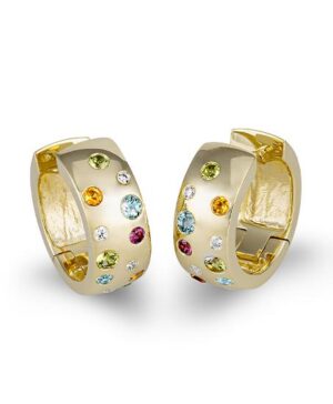 06/60975-0 - 375/- yellow - g.peridot/BRILL. 0,12 Ct. H/si Earrings