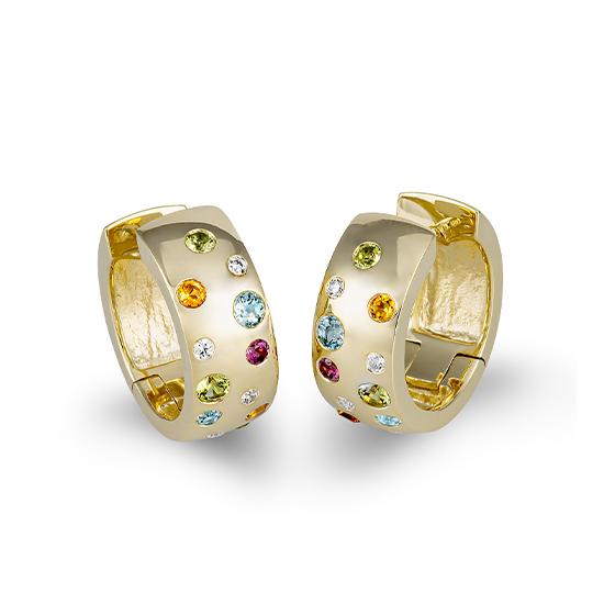 06/60975-0 - 375/- yellow - g.peridot/BRILL. 0,12 Ct. H/si Earrings