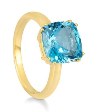 42/03383-0 - 375/- yellow - g.dark blue topaz (swiss blue) Rings