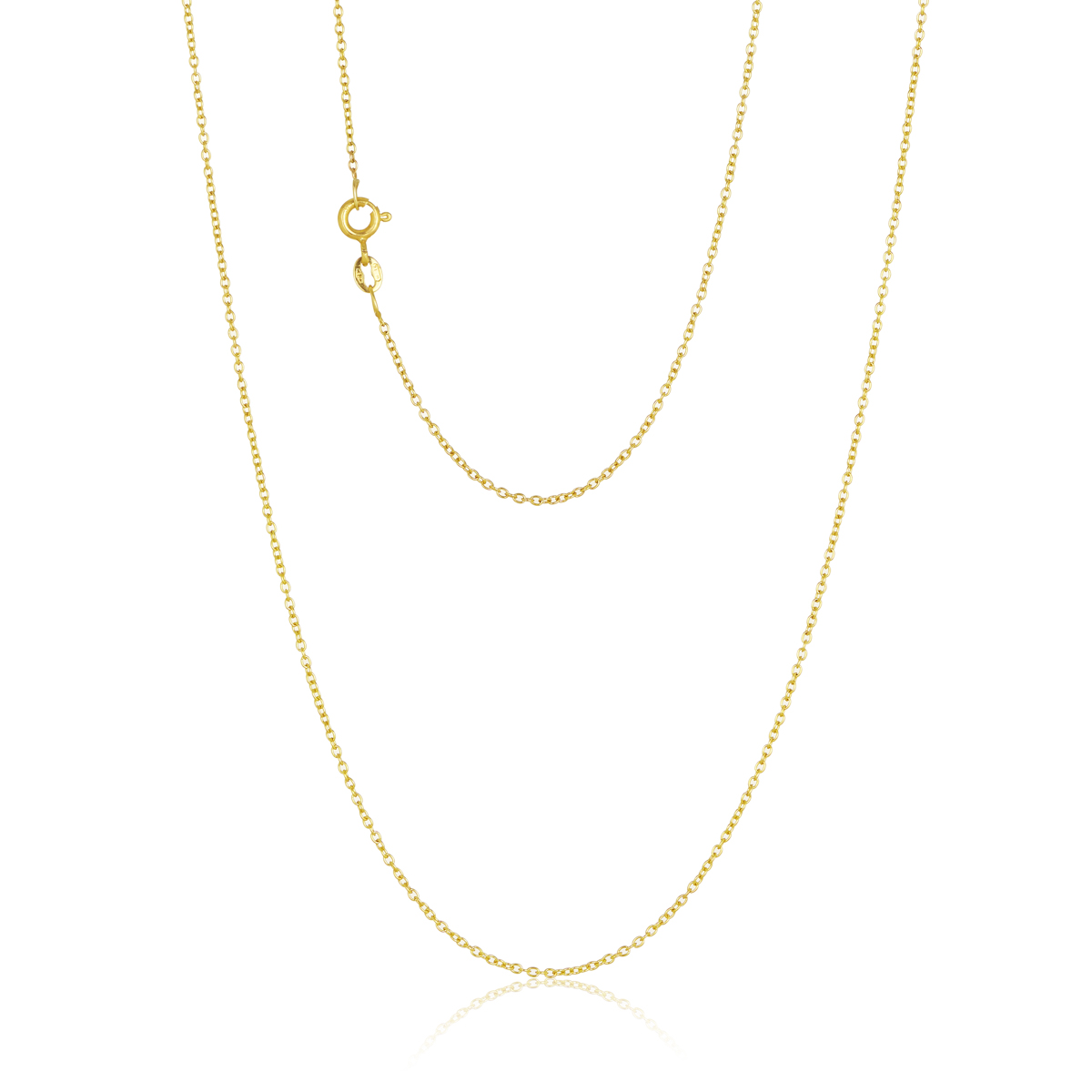 030KF005-Yellow-50cm - 375/- 1.35mm Round Forzatina Cable Chain
