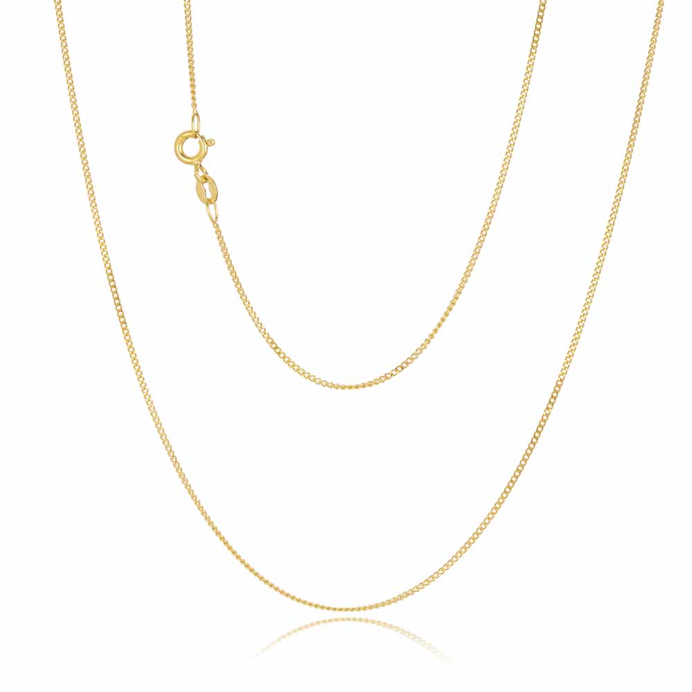 031KD-Yellow-40cm - 375/- 1.10mm 2 Sides Grumetta Curb Chain