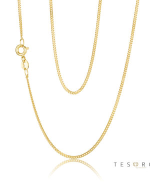 037KD-Yellow-45cm - 375/- 1.30mm 2 Sides Grumetta Curb Chain