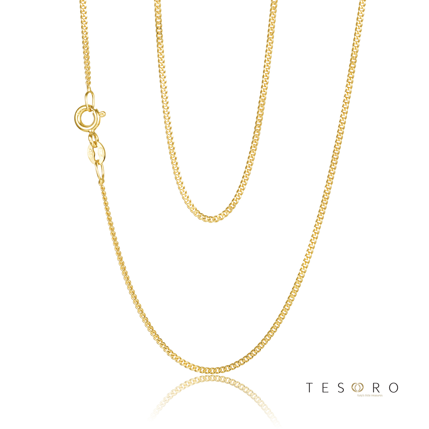 037KD-Yellow-55cm - 375/- 1.30mm 2 Sides Grumetta Curb Chain