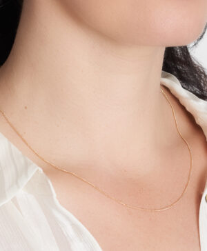037KD-Yellow-55cm - 375/- 1.30mm 2 Sides Grumetta Curb Chain - Image 2