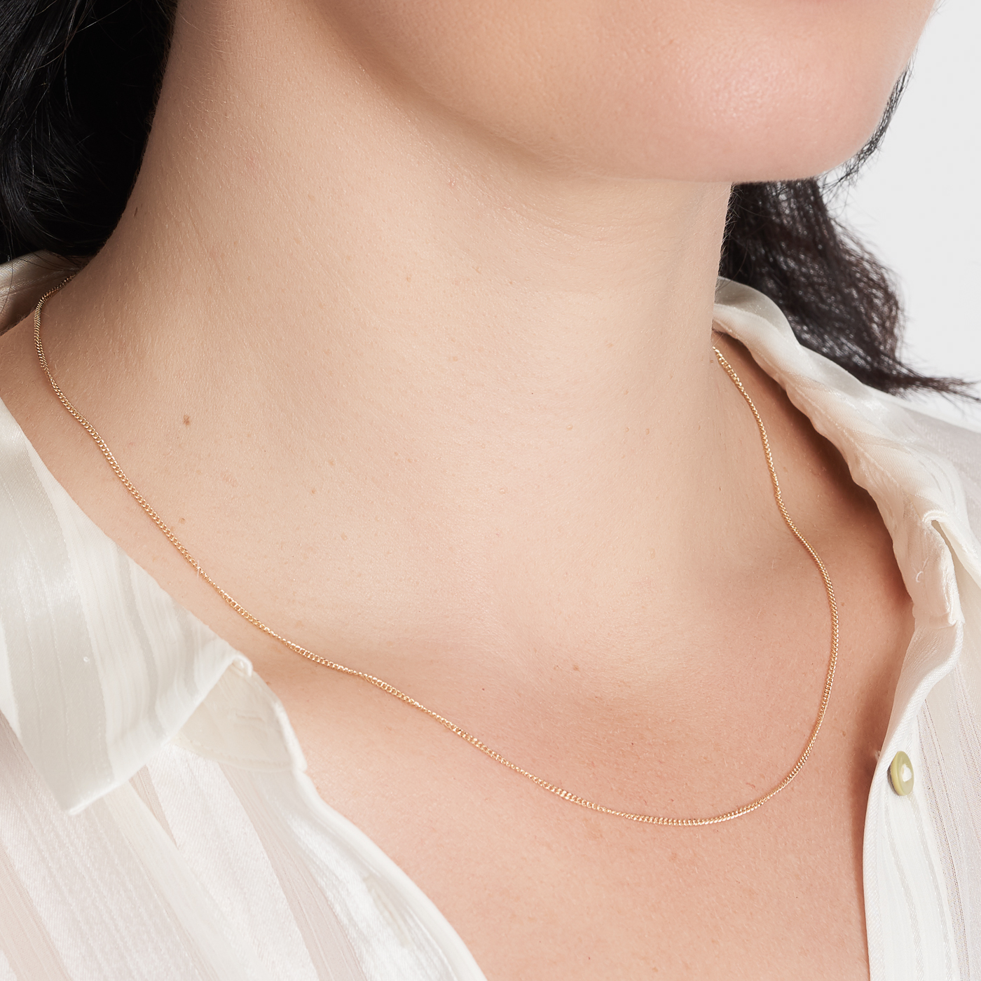 037KD-Yellow-55cm - 375/- 1.30mm 2 Sides Grumetta Curb Chain - Image 2