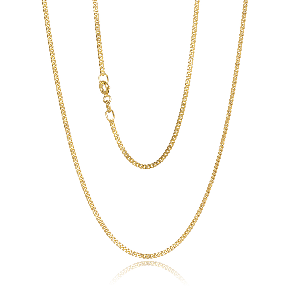 050KD-Yellow-50cm - 375/- 1.75mm 2 Sides Grumetta Curb Chain