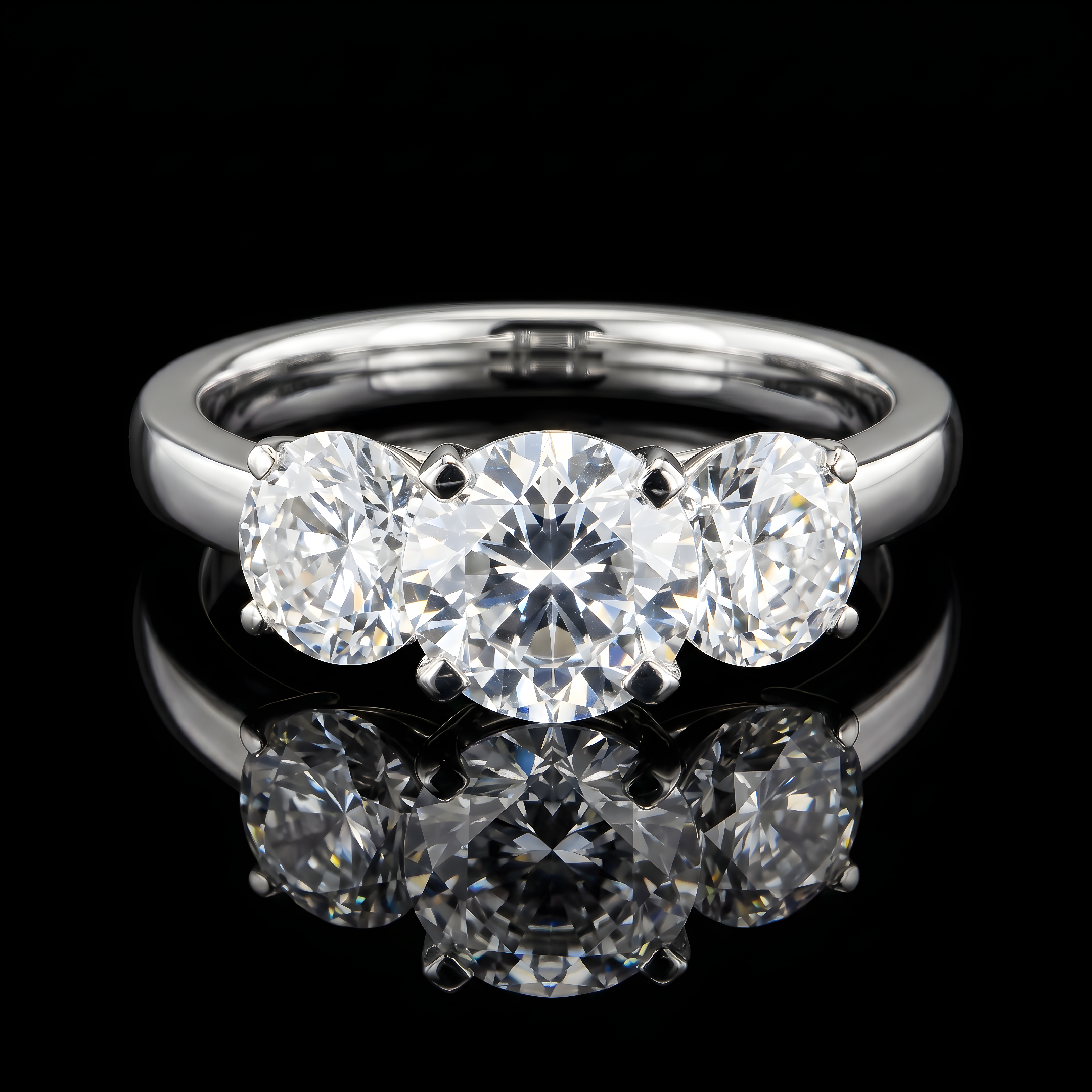 New arrival 061-00421 lab-grown diamond trilogy ring