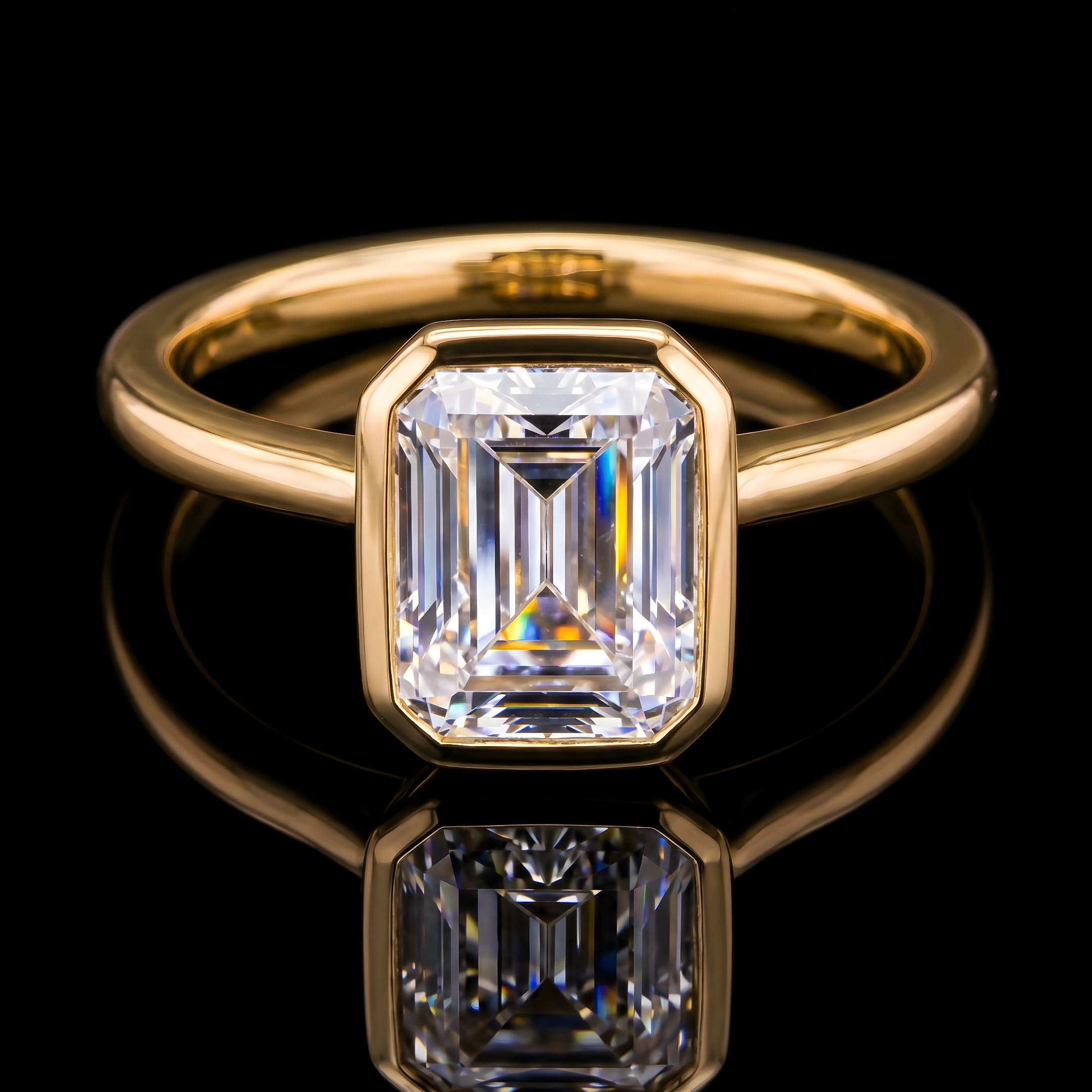 New arrival 061-00422 emerald-cut lab-grown diamond solitaire ring