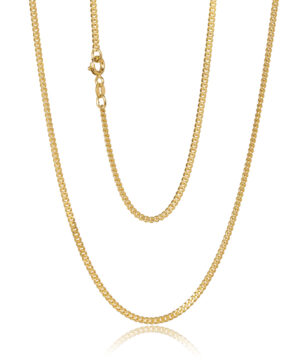 061KD-Yellow-60cm - 375/- 2.10mm 2 Sides Grumetta Curb Chain