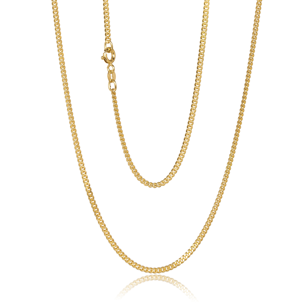 061KD-Yellow-45cm - 375/- 2.10mm 2 Sides Grumetta Curb Chain