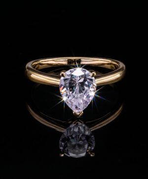 081-00463 — 750/- Yellow Gold 1.50ct Pear Lab-Grown Diamond Solitaire Ring