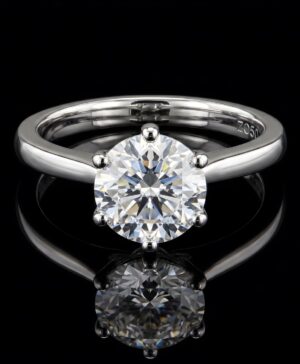 081-00626 — 750/- White Gold 2.00ct Round Lab-Grown Diamond Solitaire Ring