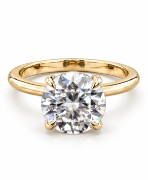 750/- Yellow 4 Claw RBC Lab Grown Diamond Engagement Ring 1 Pcs - TDW: 4.00ct