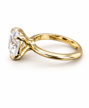 Alternative view of 750/- Yellow 4 Claw RBC Lab Grown Diamond Engagement Ring 1 Pcs - TDW: 4.00ct