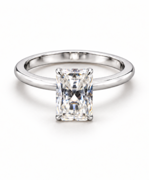 750/- White Claw Elongated Radiant Lab Grown Diamond Engagement Ring 1 Pcs - 1.85ct D/E VVS-VS