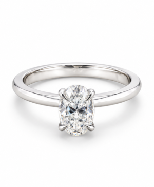750/- White Claw Oval Lab Grown Diamond Engagement Ring 1 Pcs - 0.95ct D/E VVS-VS