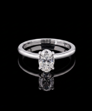 750/- White Claw Oval Lab Grown Diamond Engagement Ring 1 Pcs - 0.95ct D/E VVS-VS