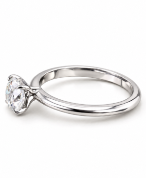 Alternative view of 750/- White Lab Grown 4 Claw Diamond Round Solitaire 1 pcs = TDW: 1.01ct
