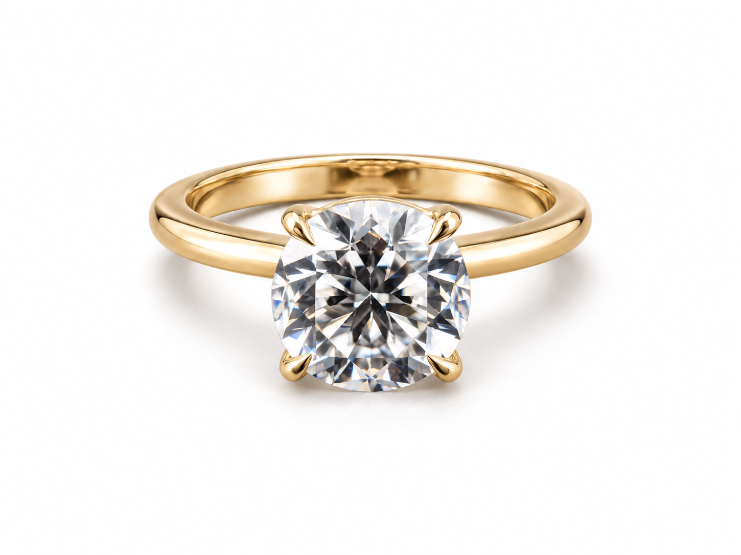 750/- Yellow Lab grown 4 Claw RBC Solitaire 1 Pcs - TDW: 2.15ct D/E VVS-VS