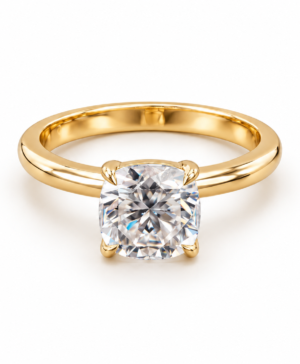 750/- Yellow Band Lab Grown Cushion Cut Diamond 4 Claw Solitaire 1 Pcs - TDW: 3.65ct D/E VVS-VS