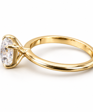 Alternative view of 750/- Yellow Band Lab Grown Cushion Cut Diamond 4 Claw Solitaire 1 Pcs - TDW: 3.65ct D/E VVS-VS
