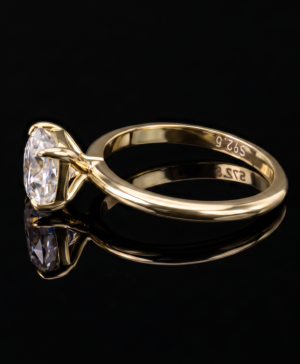 Alternative view of 750/- Yellow Band Lab Grown Cushion Cut Diamond 4 Claw Solitaire 1 Pcs - TDW: 3.65ct D/E VVS-VS