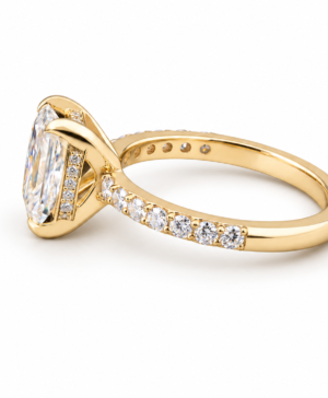 Alternative view of 750/- Yellow Lab Grown Diamond Radiant Cut Centre With Hidden Halo & Diamonds On The Band 31 Pcs - TDW: 2.36ct - Radiant Centre 1.88ct Hidden Halo: 16 Pcs - 0.07ct Diamonds On Band - 14 - 0.41ct D/E VS