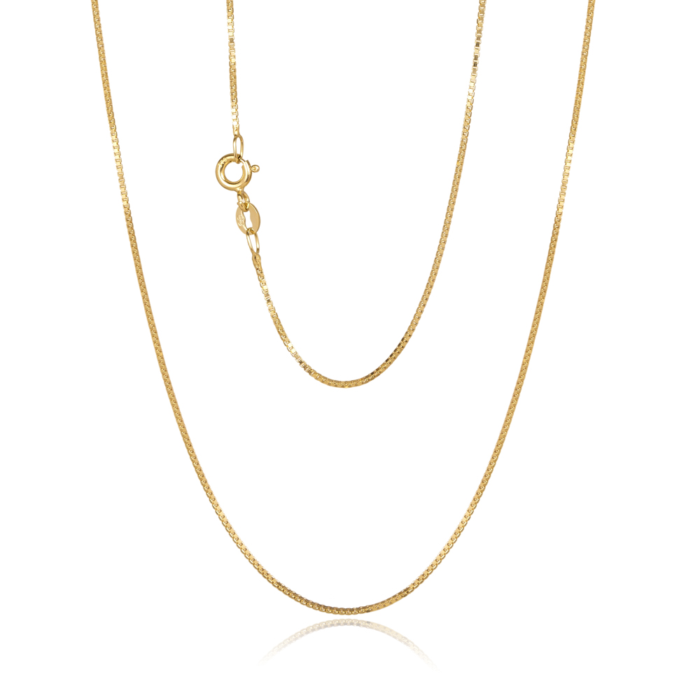 15KVD-Yellow-45cm - 375/- 0.80mm 4 Sides Veneziana Box Chain