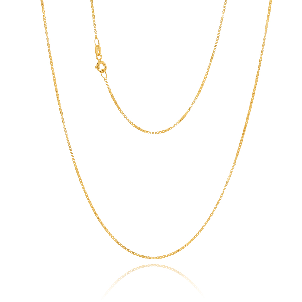 19KVD-Yellow-50cm - 375/- 0.95mm 4 Sides Veneziana Box Chain