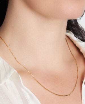 19KVD-Yellow-55cm - 375/- 0.95mm 4 Sides Veneziana Box Chain - Image 2