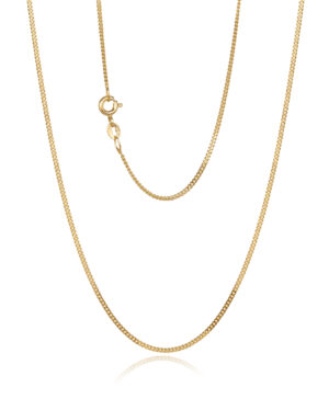 040KD-Yellow-55cm - 375/- 1.40mm 2 Sides Grumetta Curb Chain