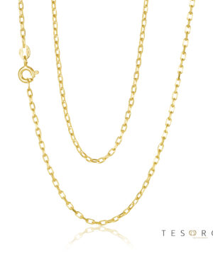50KRD009-Yellow-40cm - 375/- 1.40mm 4 Sides Triangular Forzatina Cable Chain