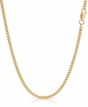 GVJ Custom 375/- Solid Diamond Curb Chain 2.00mm