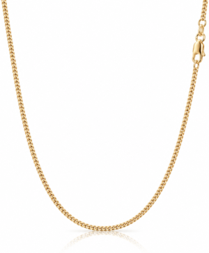 GVJ Custom 375/- Solid Diamond Cut Curb Chain, 1.4mm