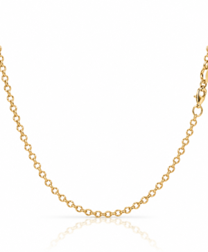 GVJ Custom 375/- Solid Hammered Cable Chain 1.50mm